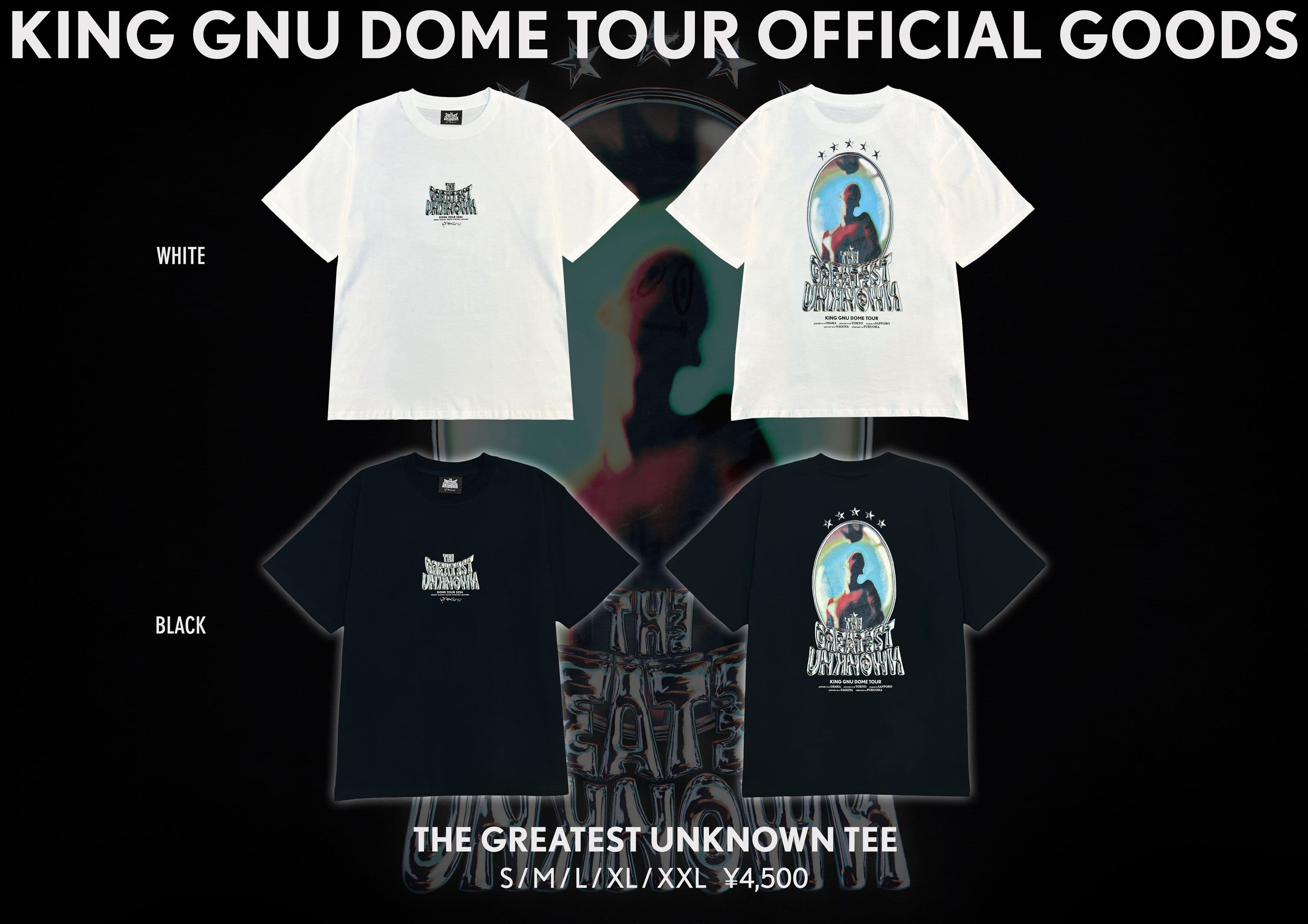 The Greatest Unknown Tシャツ（S / M / L / XL / XXL）4,500円